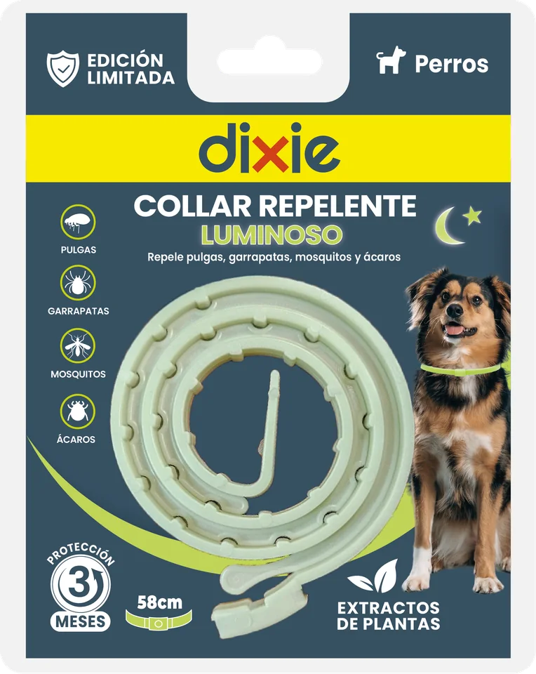 Blíster del collar luminoso repelente para perros Dixie
