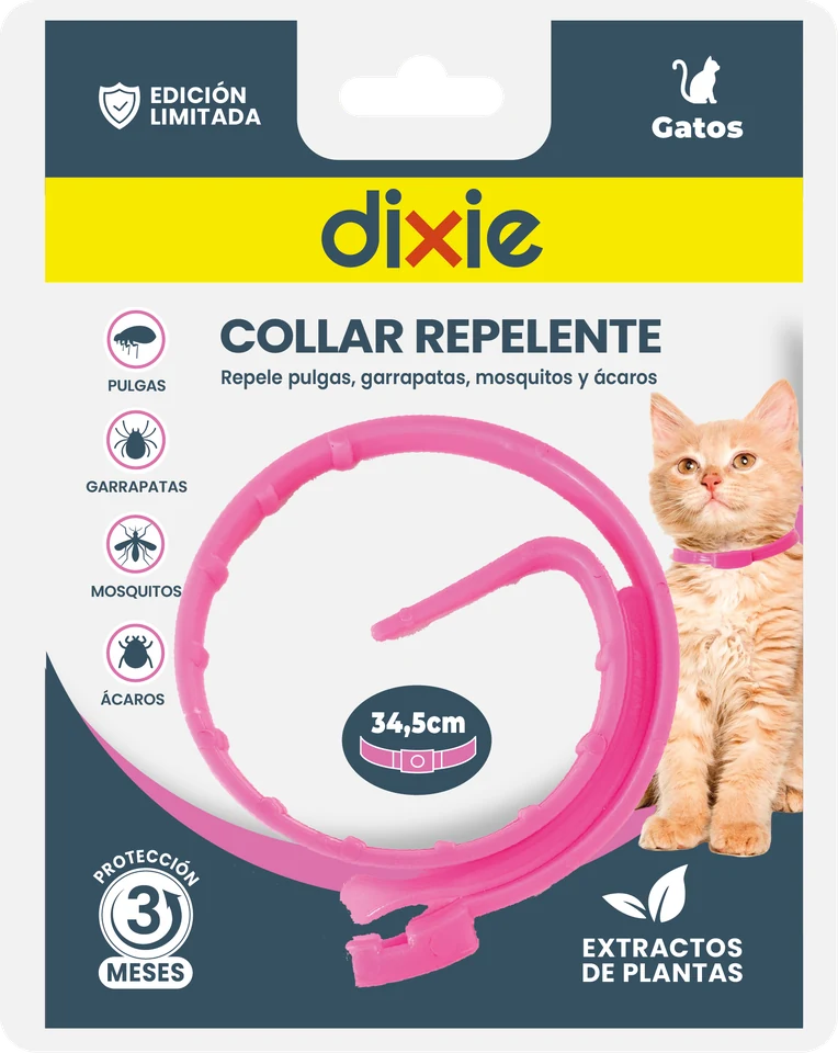 Collar repelente rosa para gatos Dixie